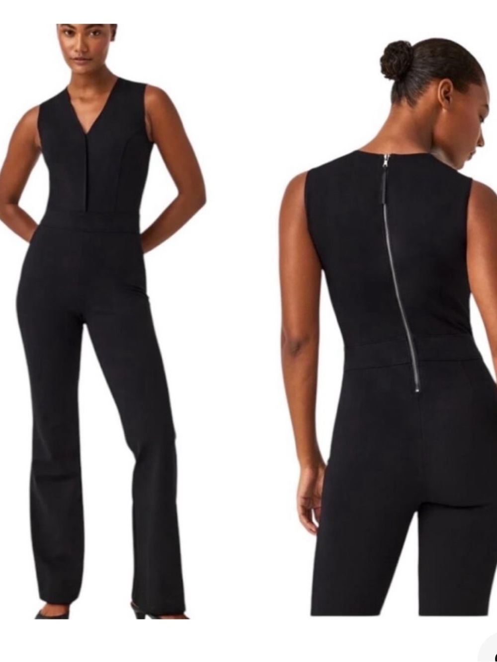 SPANX The Perfect Sleeveless Jumpsuit Black Size Medium